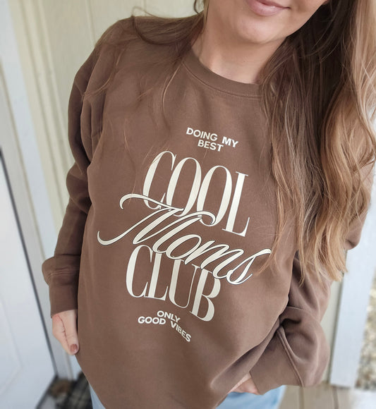 COOL MOMS CLUB Espresso Vintage Wash Crewneck
