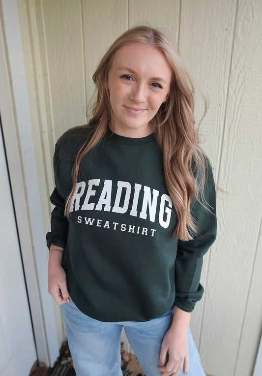 READING SWEATSHIRT Deep Green Crewneck Sweatshirt