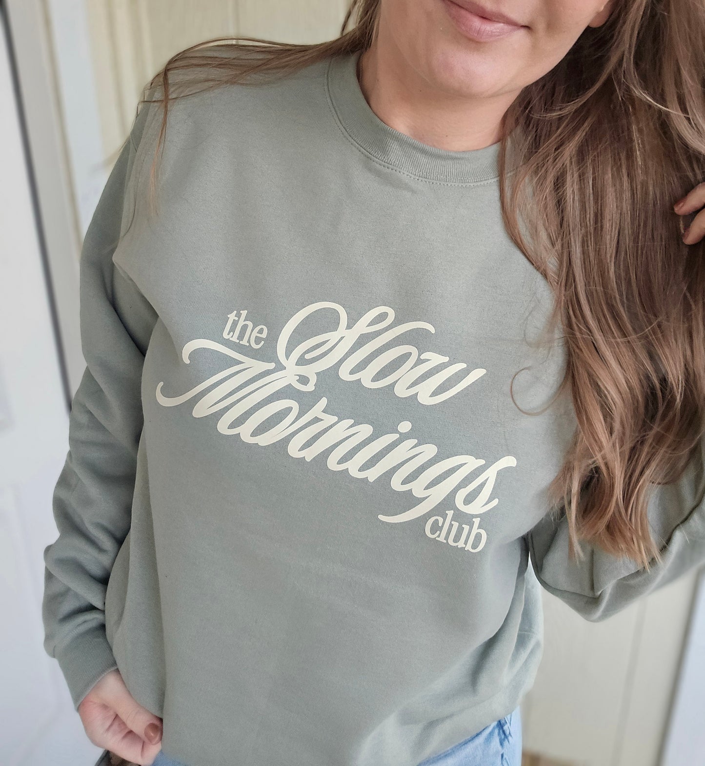 SLOW MORNINGS CLUB Sage Crewneck Sweatshirt