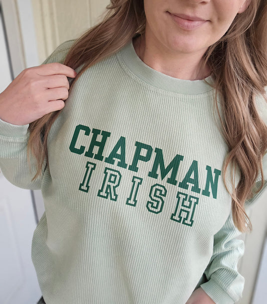 CHAPMAN IRISH Block Sage Corded Crewneck Sweatshirt