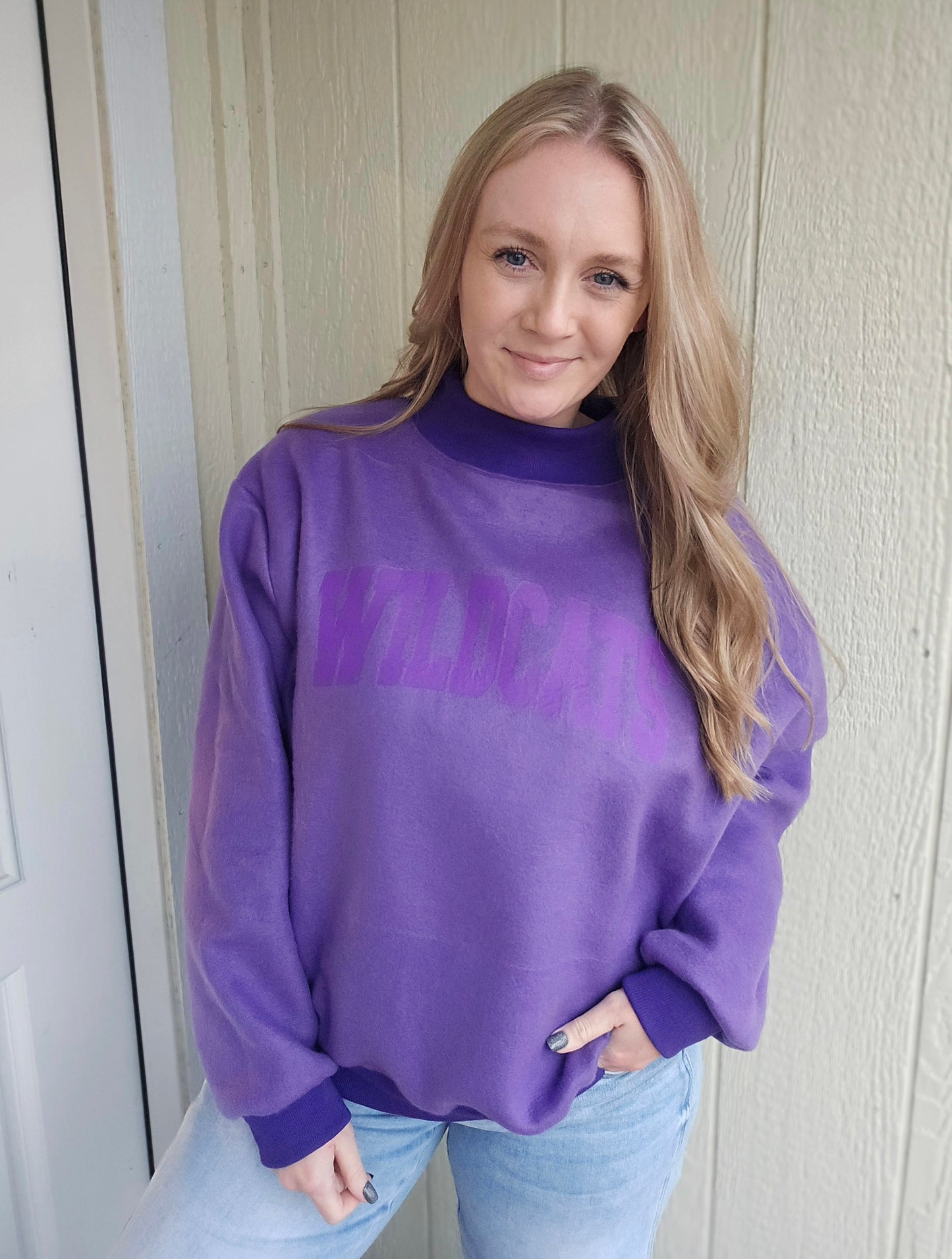 WILDCATS Reversible Mock-neck Crewneck Sweatshirt