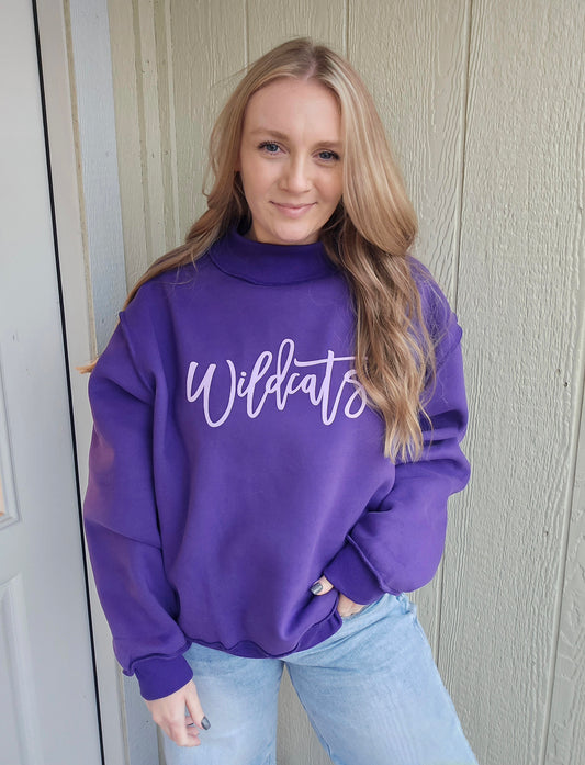 WILDCATS Reversible Mock-neck Crewneck Sweatshirt