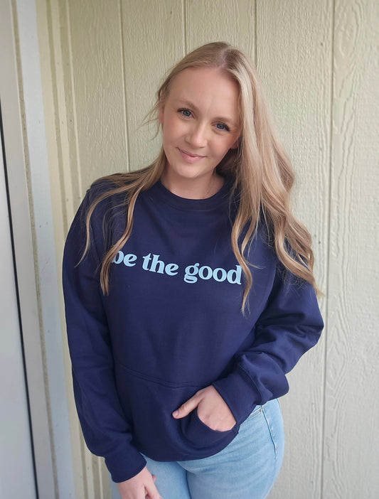 BE THE GOOD Navy Pocket Crewneck Sweatshirt