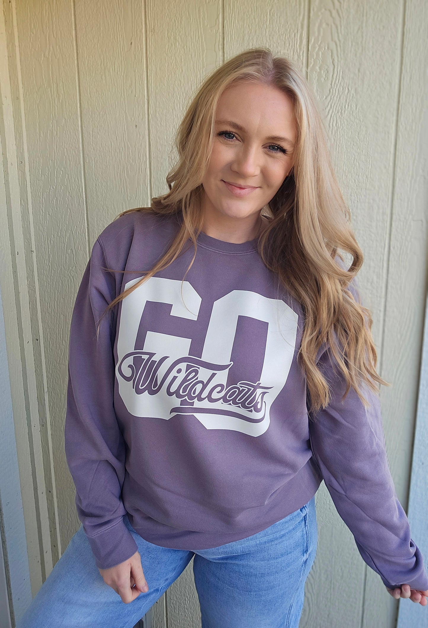 GO WILDCATS Dusty Plum Vintage Crewneck Sweatshirt