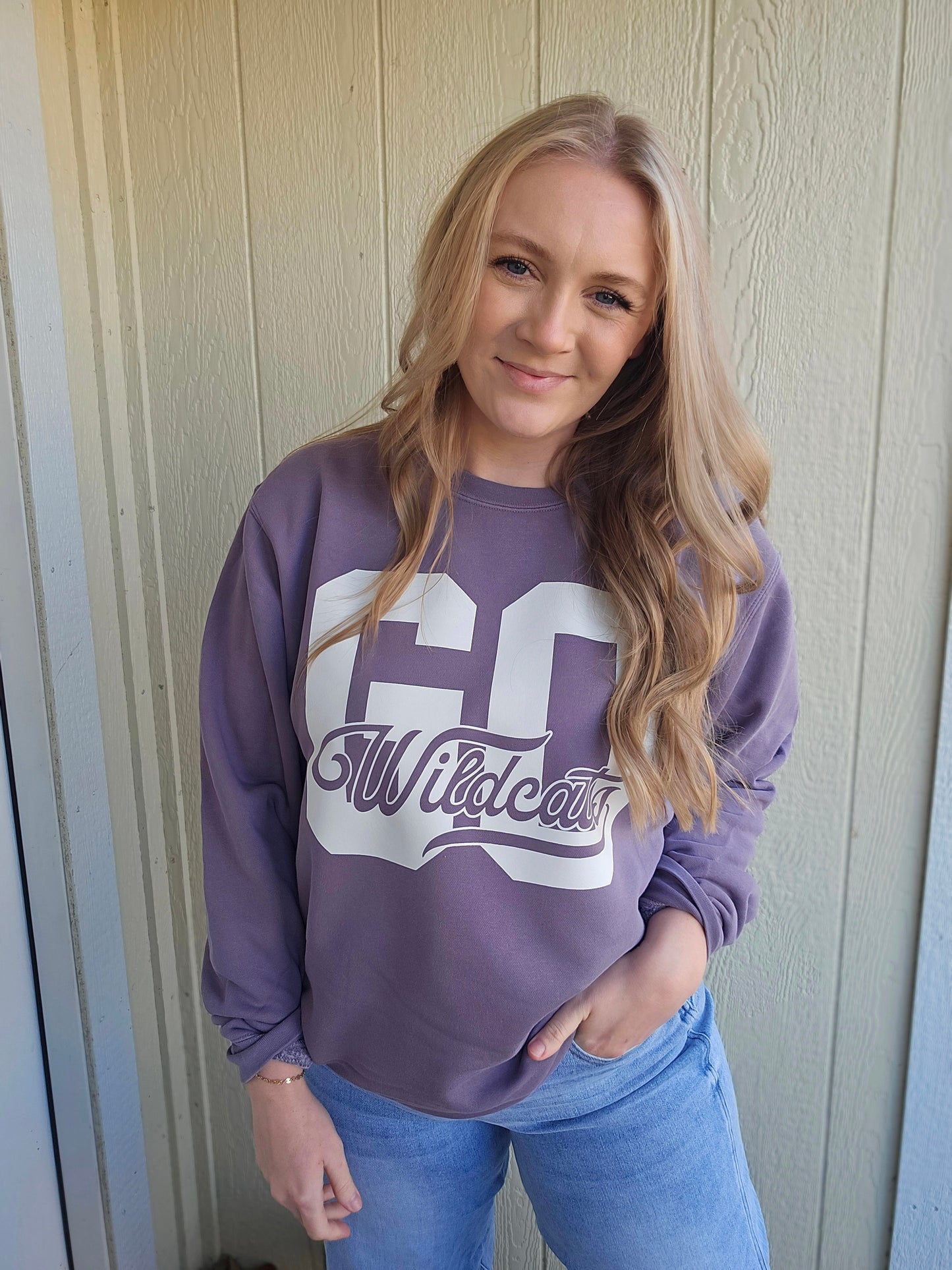 GO WILDCATS Dusty Plum Vintage Crewneck Sweatshirt