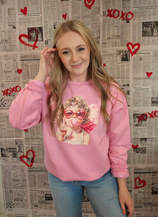 BUBBLEGUM CHERUB Candy Pink Crewneck Sweatshirt