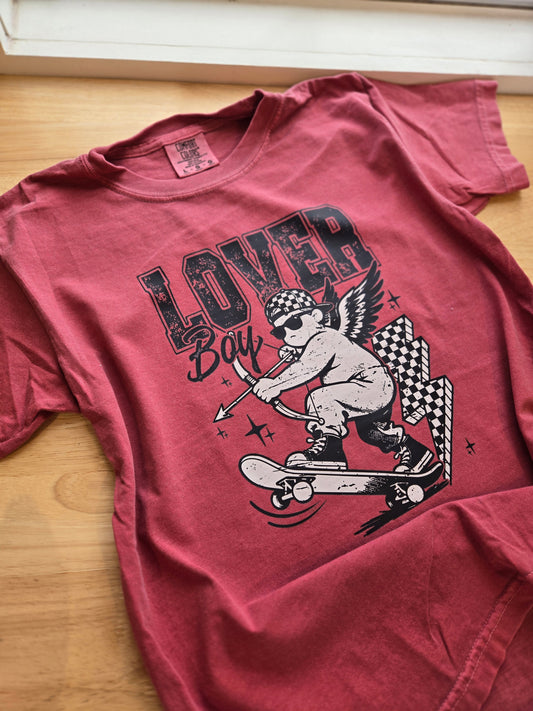 LOVER BOY Red Vintage Wash Short Sleeve Tee (YOUTH)