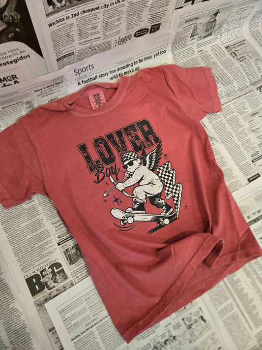 LOVER BOY Red Vintage Wash Short Sleeve Tee (YOUTH)
