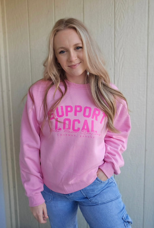 SUPPORT LOCAL BMC Candy Pink Crewneck Sweatshirt