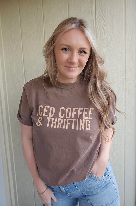 ICED COFFEE & THRIFTING Vintage Wash Tee