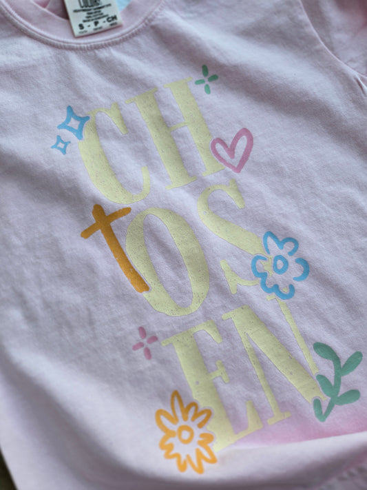 CHOSEN Pink Vintage Wash Short Sleeve Tee (YOUTH)