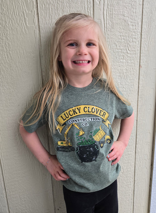 LUCKY CONSTRUCTION CO Heather Green Tee (YOUTH)