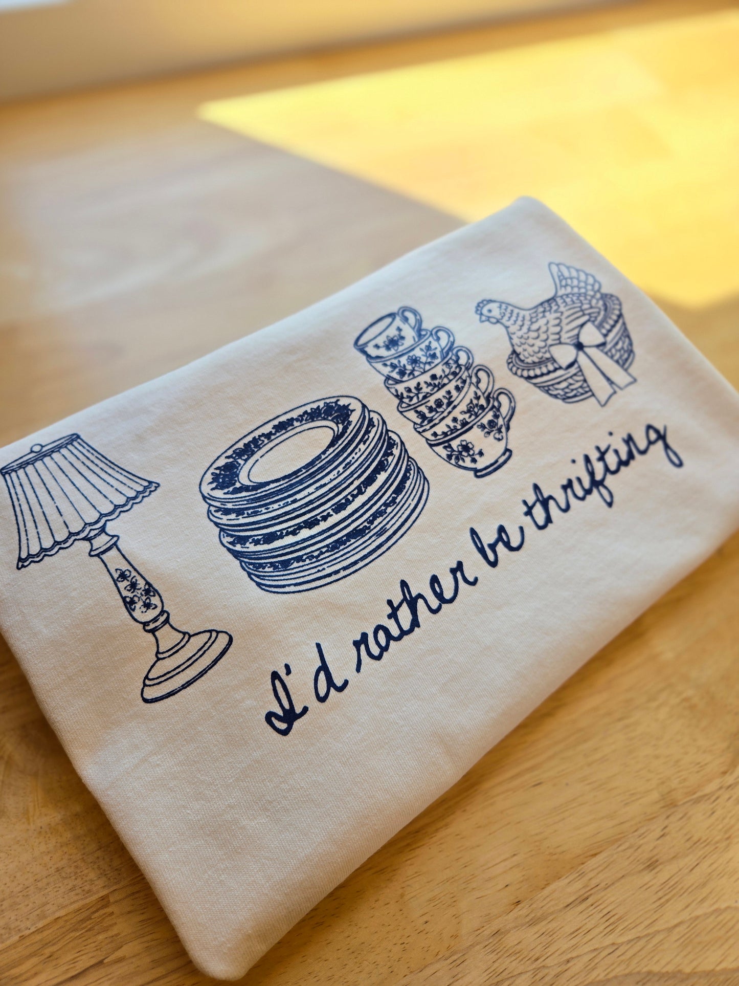 RATHER BE THRIFTING Ivory Vintage Wash Tee