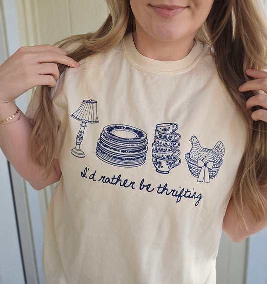 RATHER BE THRIFTING Ivory Vintage Wash Tee