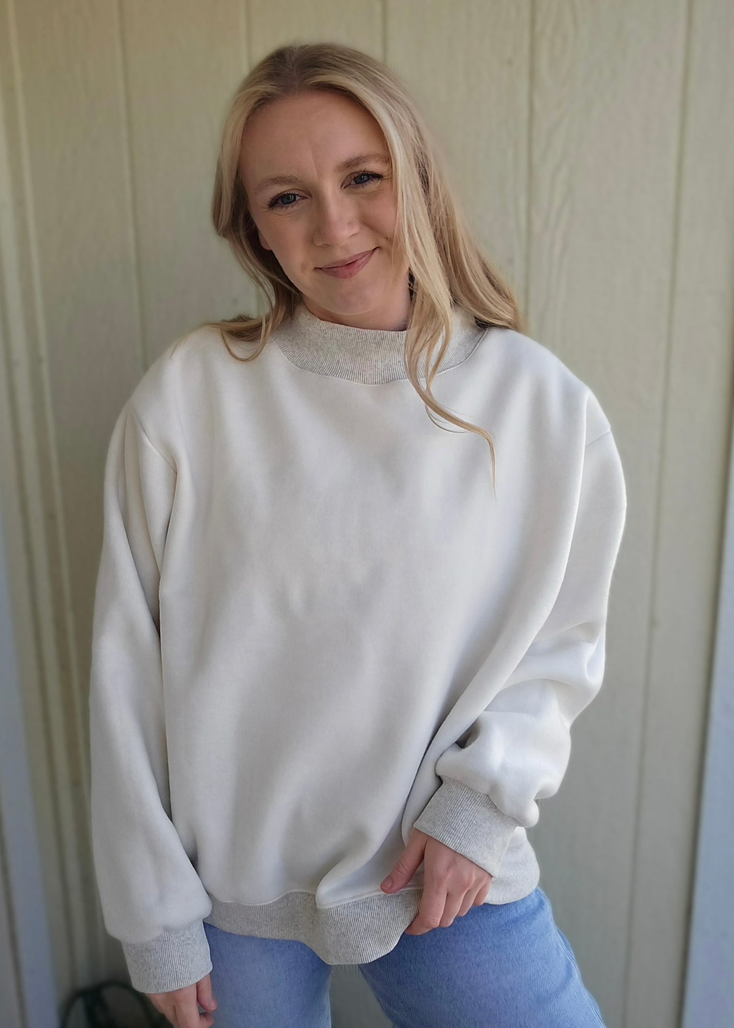 GO SPORTS Ash Grey Mock-Neck Sweatshirt