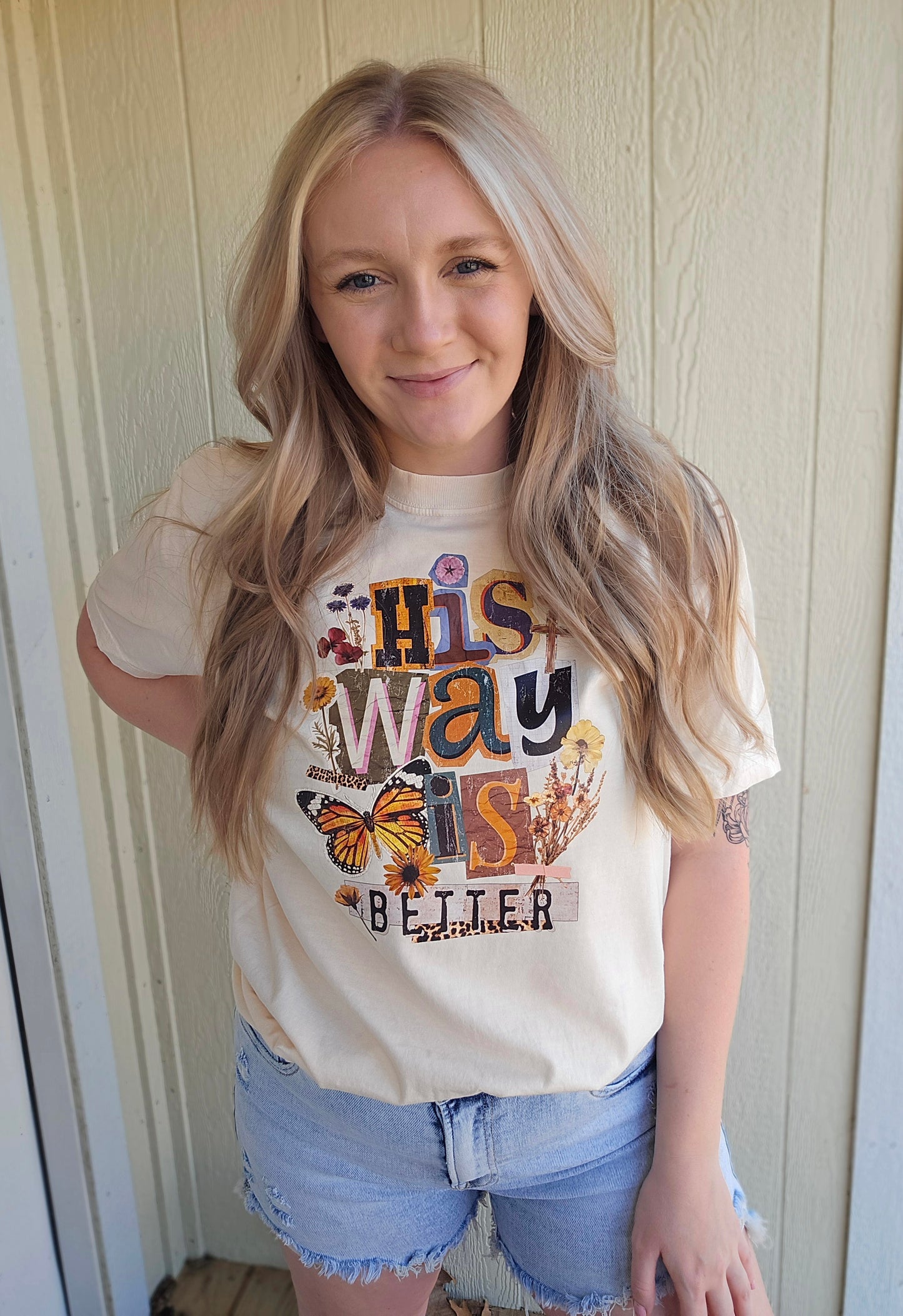 HIS WAY IS BETTER Ivory Vintage Wash Tee