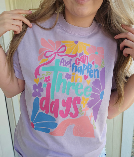 IN THREE DAYS Lavender Vintage Wash Tee
