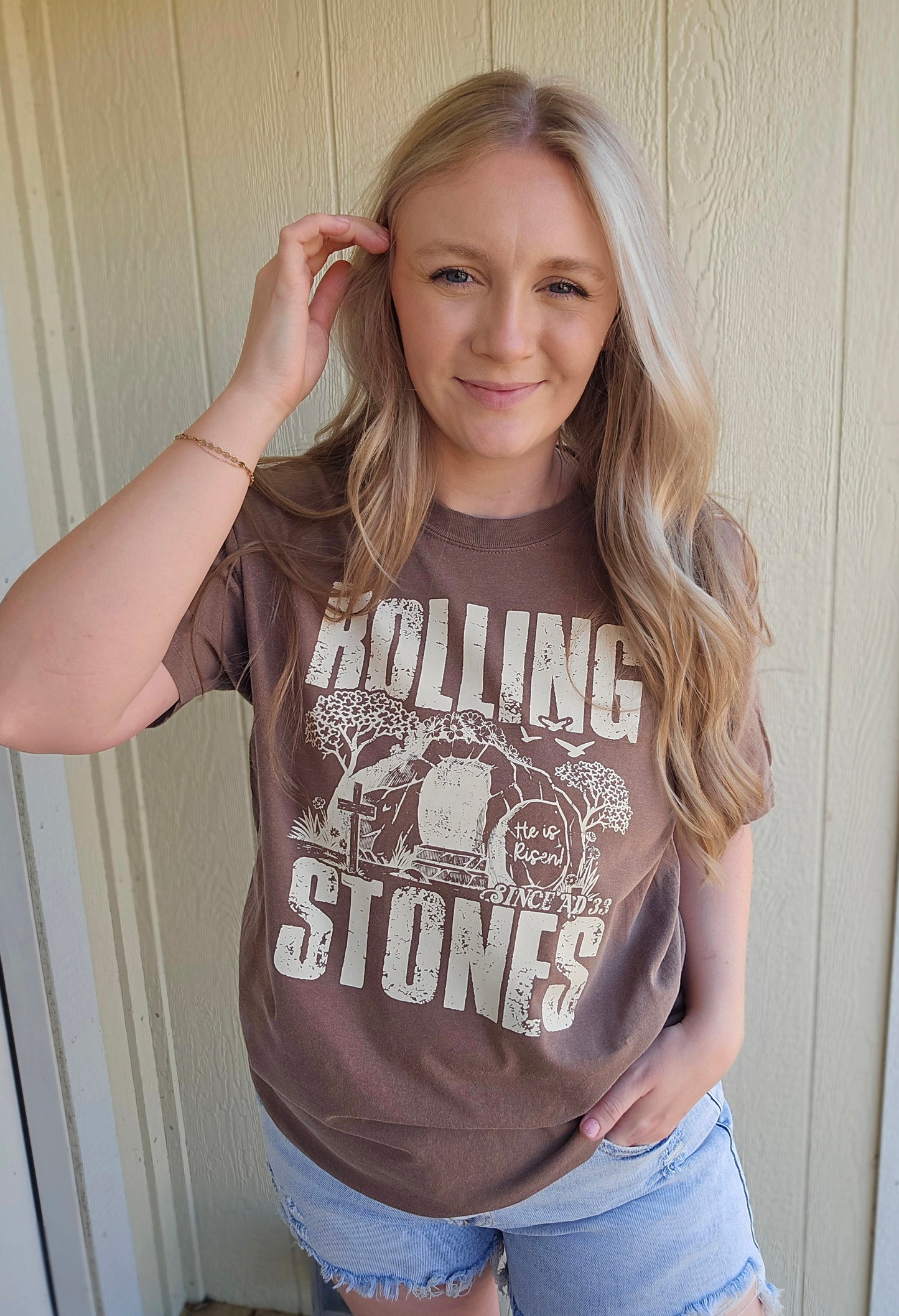 ROLLING STONES Espresso Vintage Wash Tee