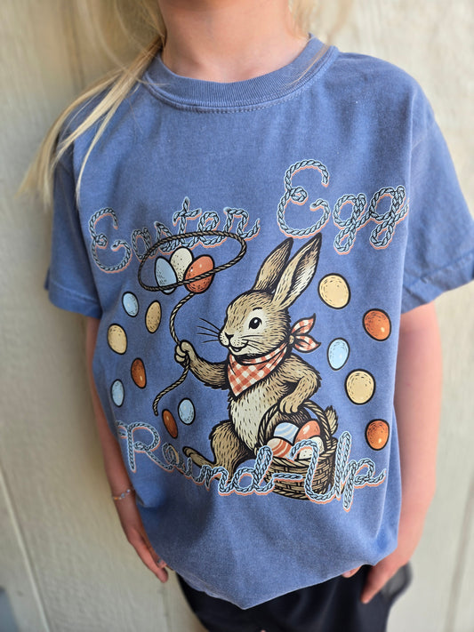 EASTER EGG ROUNDUP Denim Vintage Wash Tee (YOUTH)