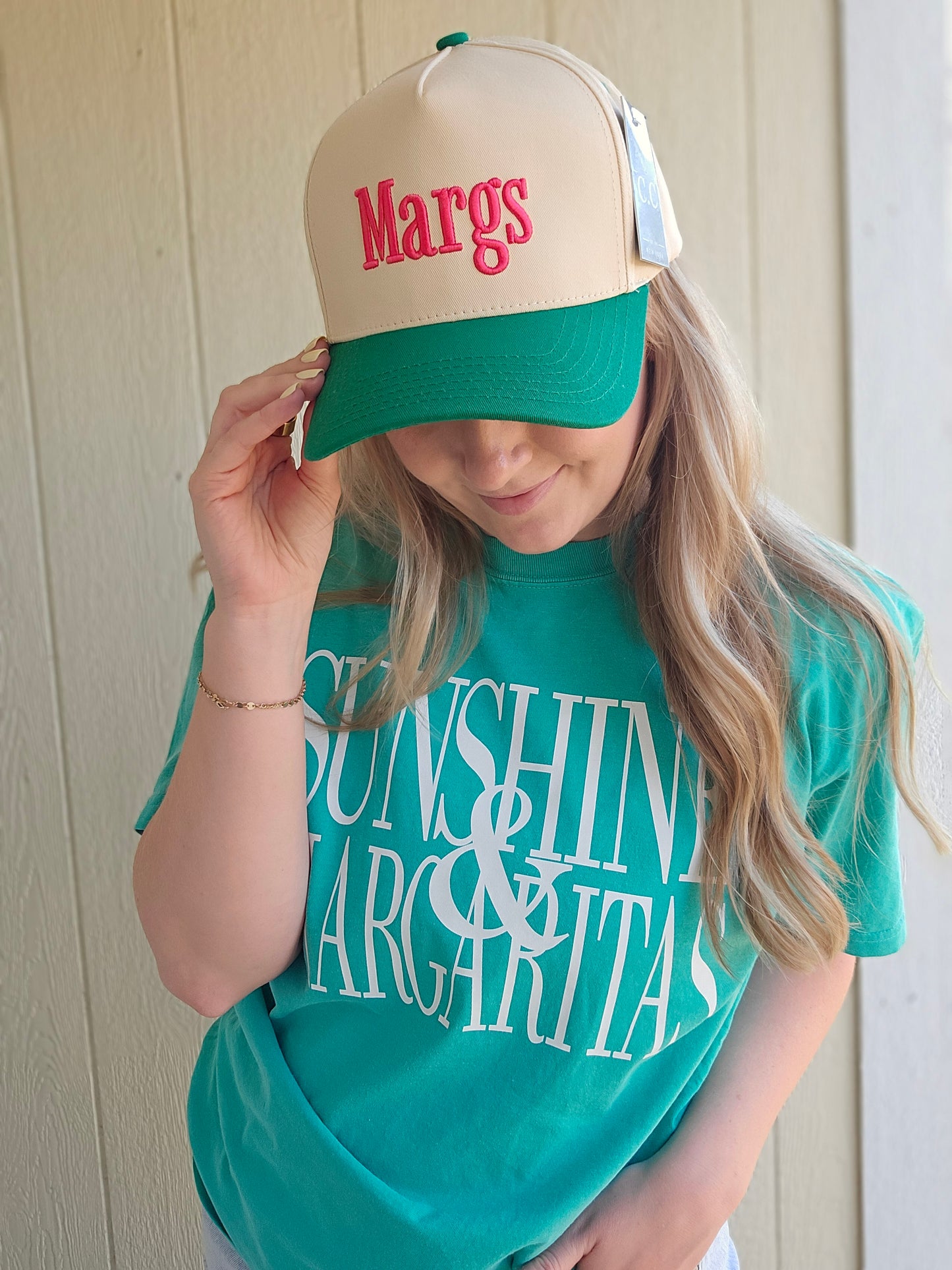 SUNSHINE & MARGARITAS Island Green Vintage Wash Tee
