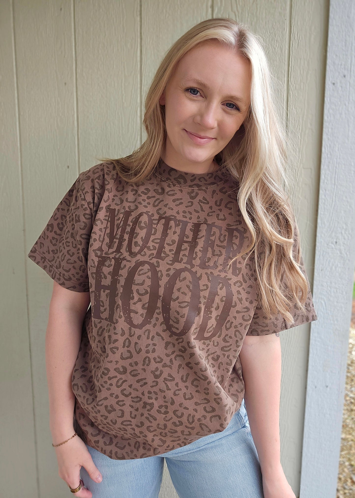 MOTHERHOOD Brown Vintage Wash Leopard Tee