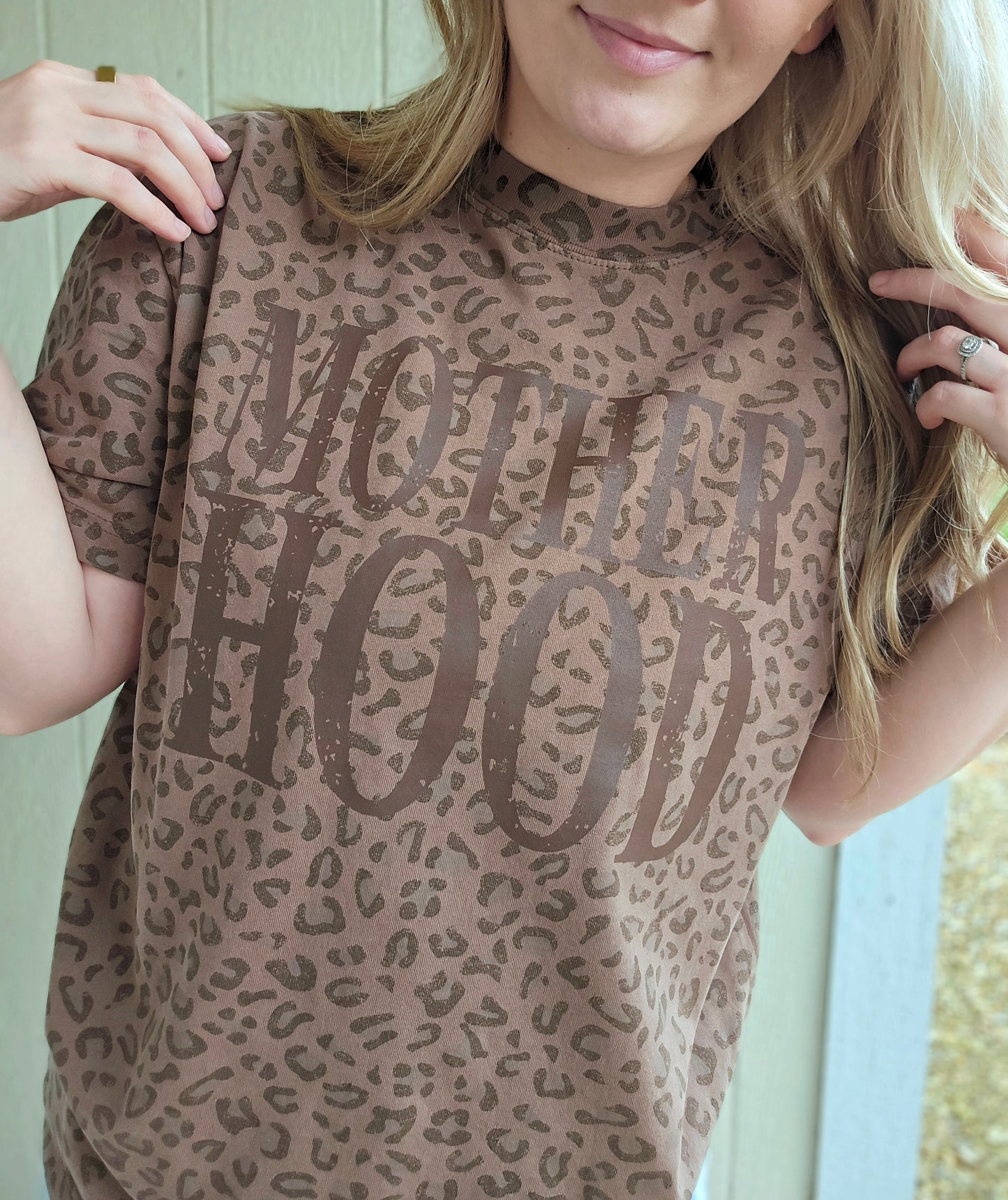 MOTHERHOOD Brown Vintage Wash Leopard Tee