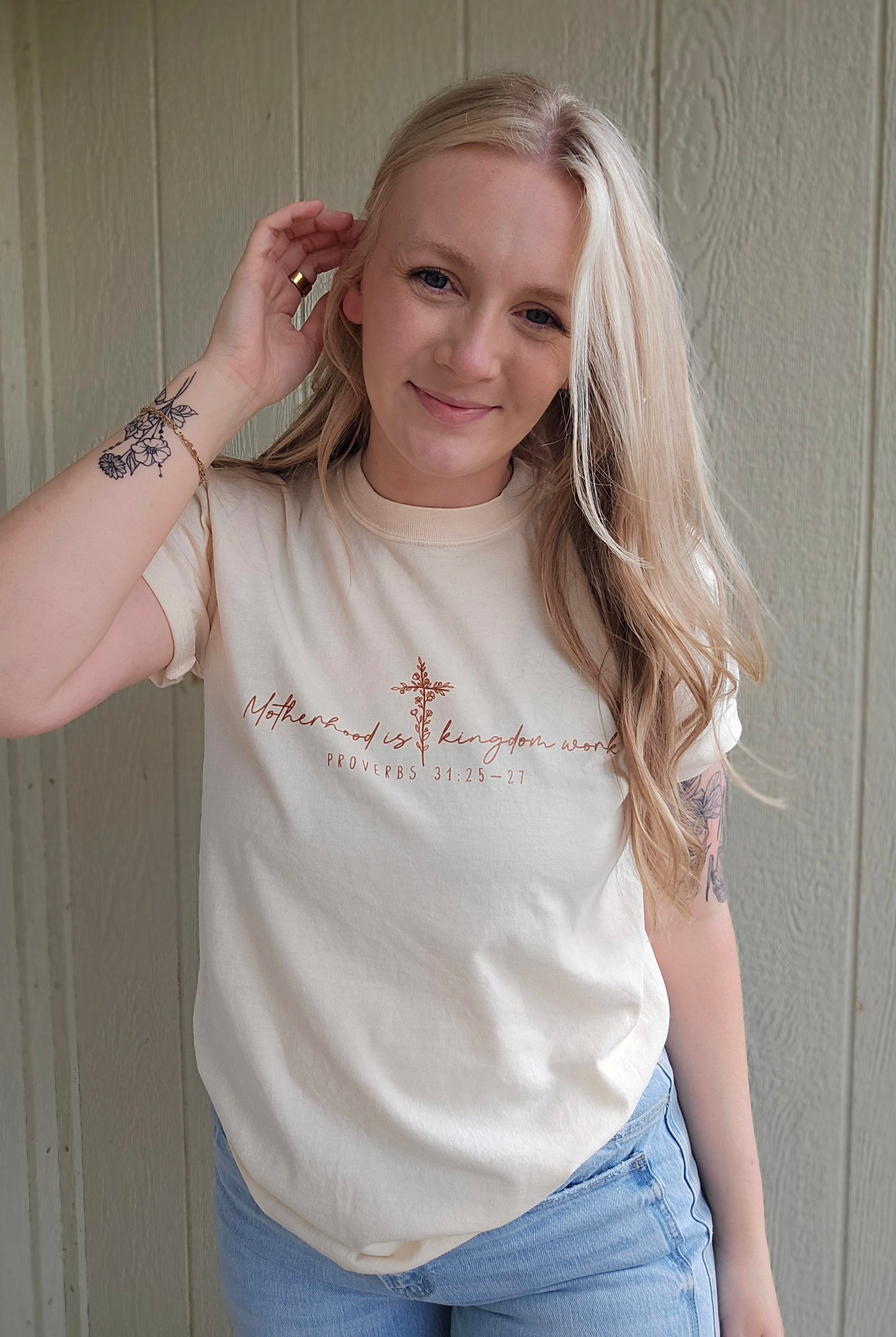 KINGDOM WORK Ivory Vintage Wash Tee