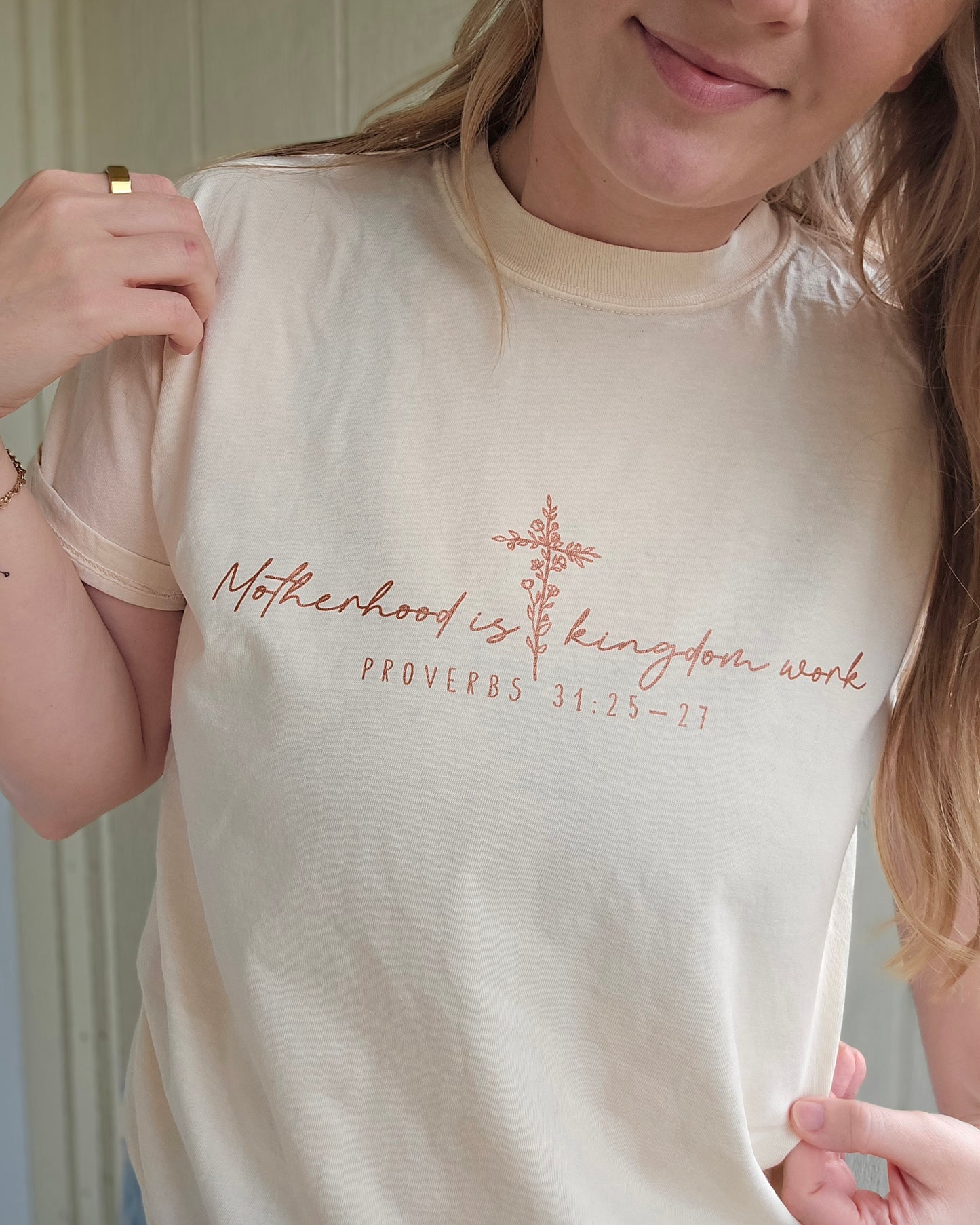 KINGDOM WORK Ivory Vintage Wash Tee