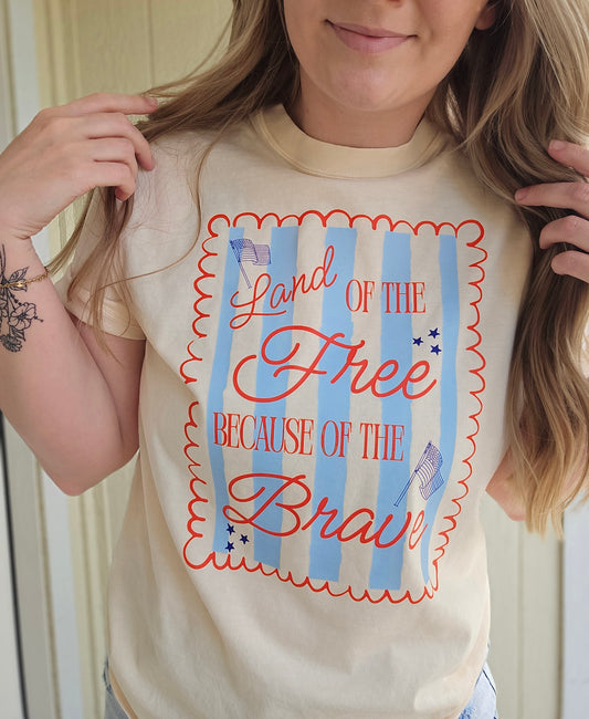 BECAUSE OF THE BRAVE Ivory Vintage Wash Tee