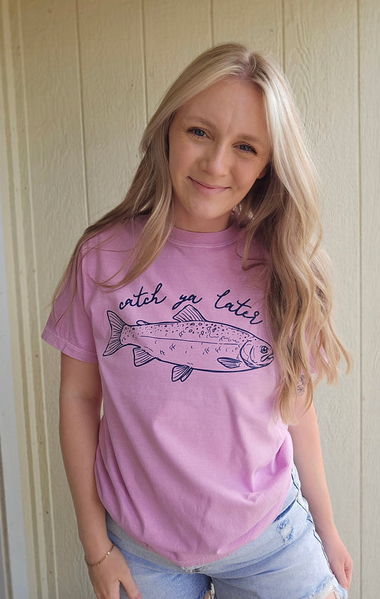 CATCH YA LATER Rose Vintage Wash Tee