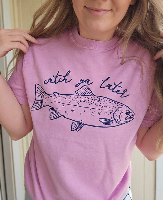 CATCH YA LATER Rose Vintage Wash Tee