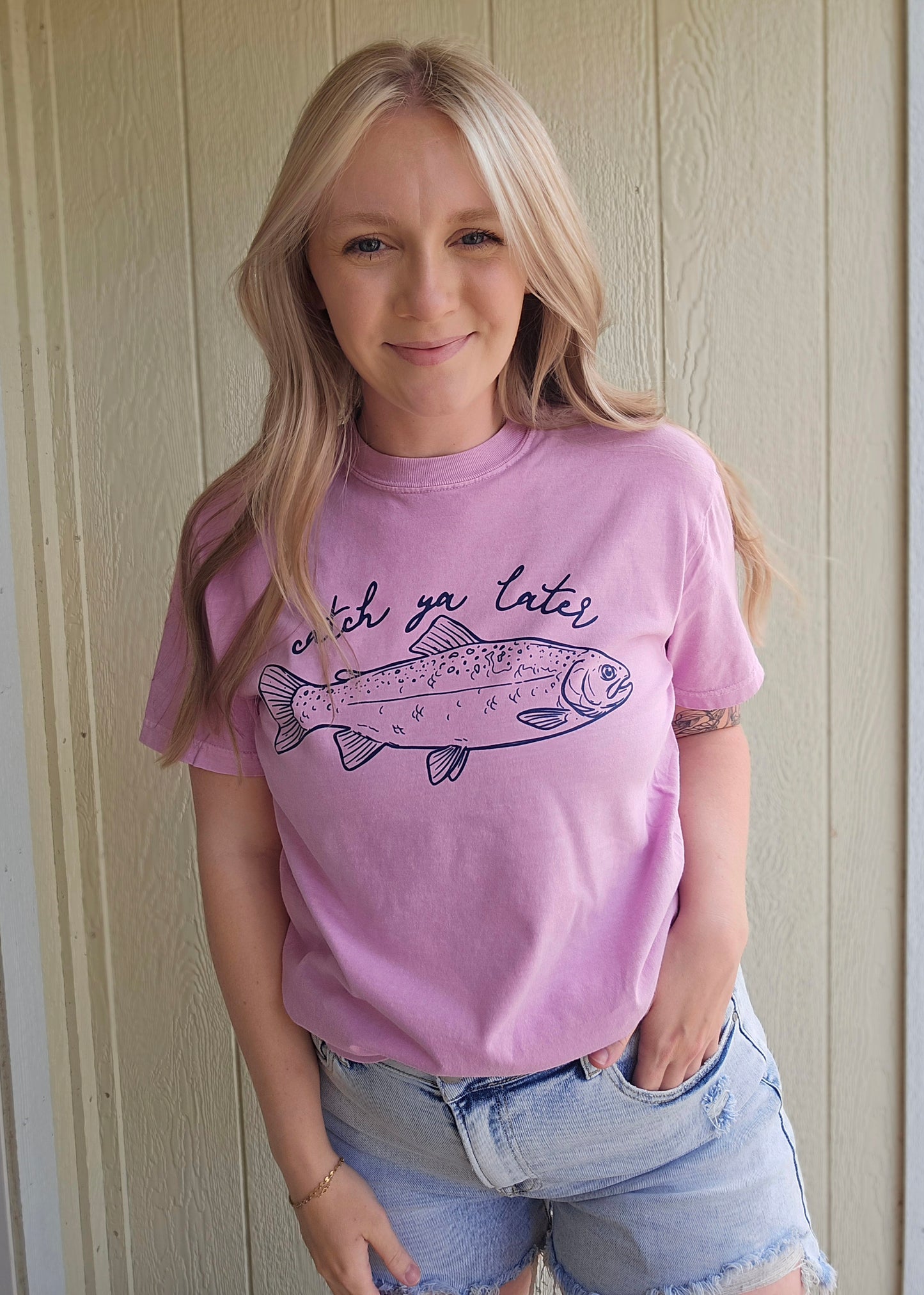 CATCH YA LATER Rose Vintage Wash Tee