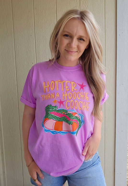 HOOCHIE COOCHIE Neon Purple Vintage Wash Tee