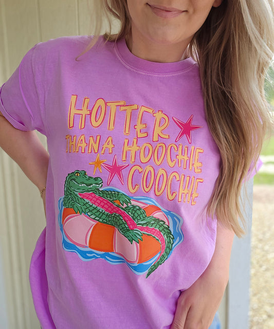 HOOCHIE COOCHIE Neon Purple Vintage Wash Tee