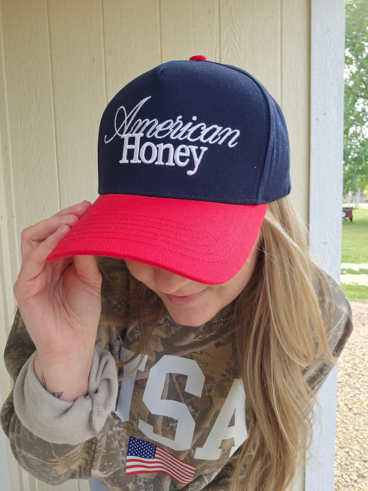 AMERICAN HONEY Two-Tone Embroidered Trucker Hat