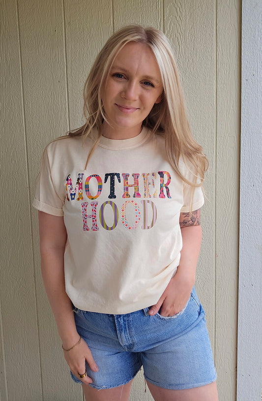 MOTHERHOOD Patch Work Ivory Vintage Wash Tee