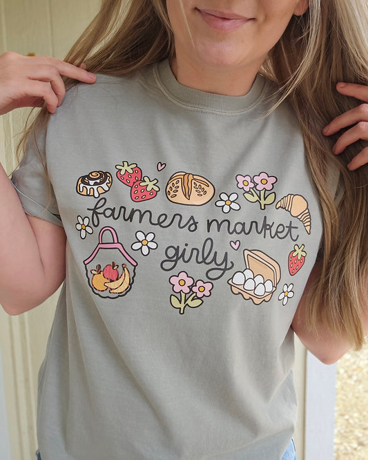 FARMER'S MARKET GIRLY Sage Vintage Wash Tee