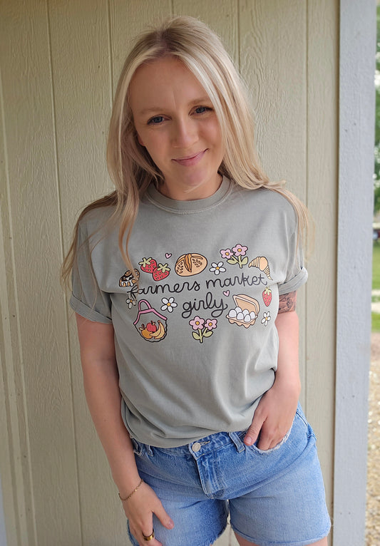 FARMER'S MARKET GIRLY Sage Vintage Wash Tee