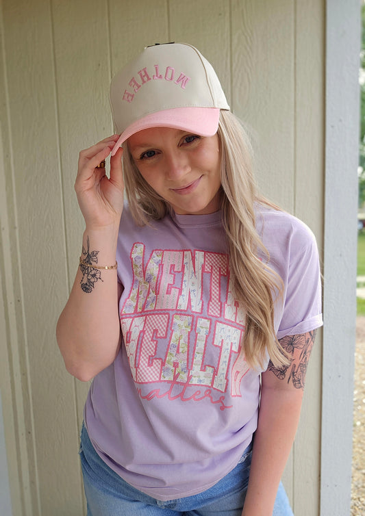 MOTHER Pink Two-Tone Embroidered Trucker Hat