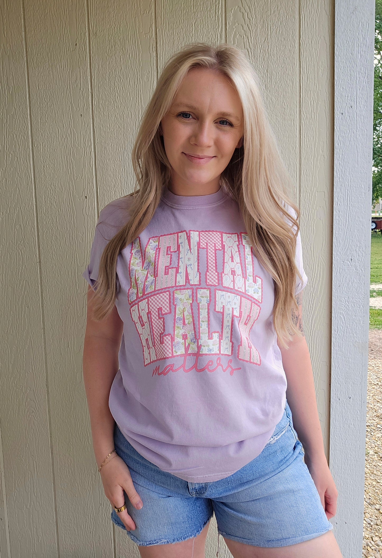 MENTAL HEALTH MATTERS Lavender Vintage Wash Tee