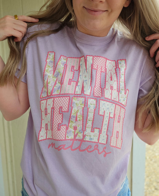 MENTAL HEALTH MATTERS Lavender Vintage Wash Tee