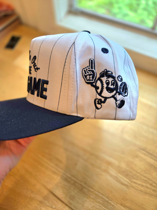 TAKE ME OUT TO THE BALL GAME Pinstripe Embroidered Trucker Hat