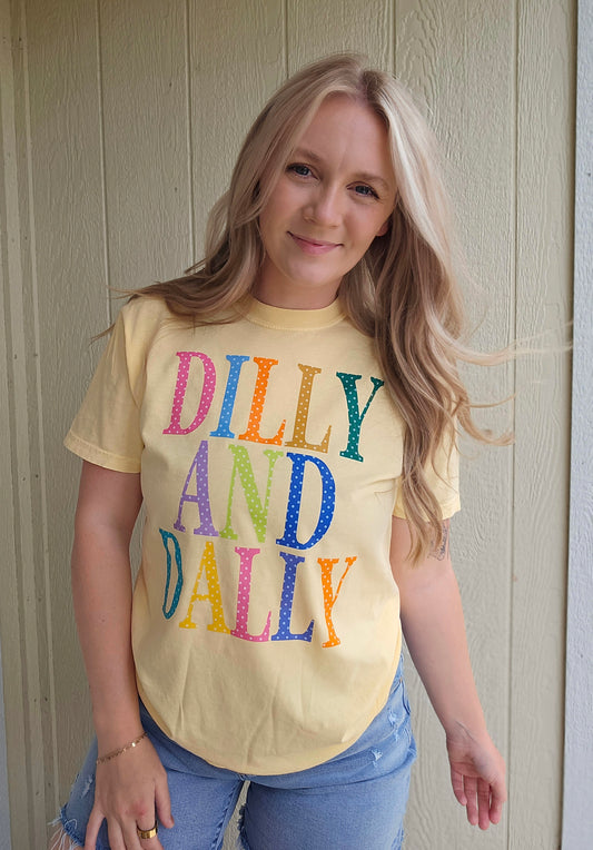 DILLY & DALLY Butter Yellow Vintage Wash Tee