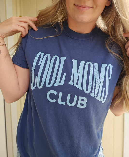 COOL MOMS CLUB Navy Vintage Wash Tee