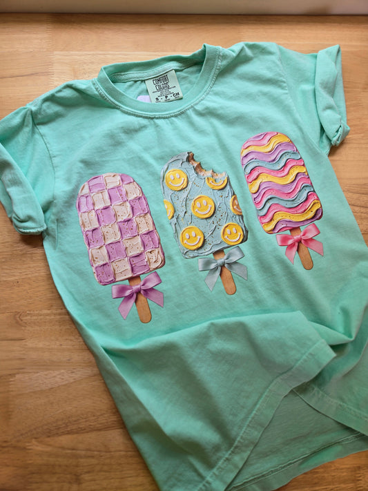 POPSICLE TRIO Mint Green Vintage Wash Tee (YOUTH)