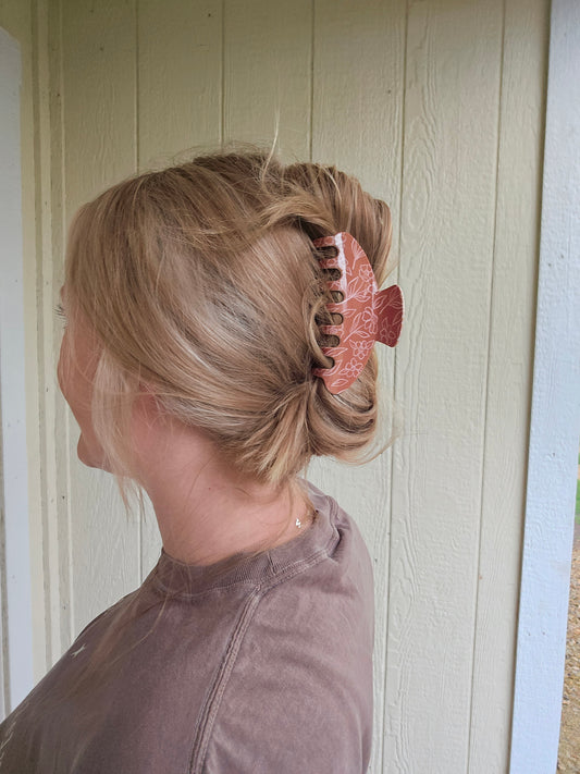 TERRACOTTA FLORAL Claw Clip (Medium)