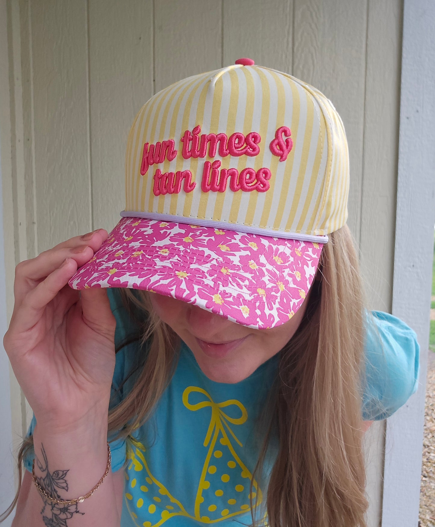 FUN TIMES AND TAN LINES Embroidered Trucker Hat