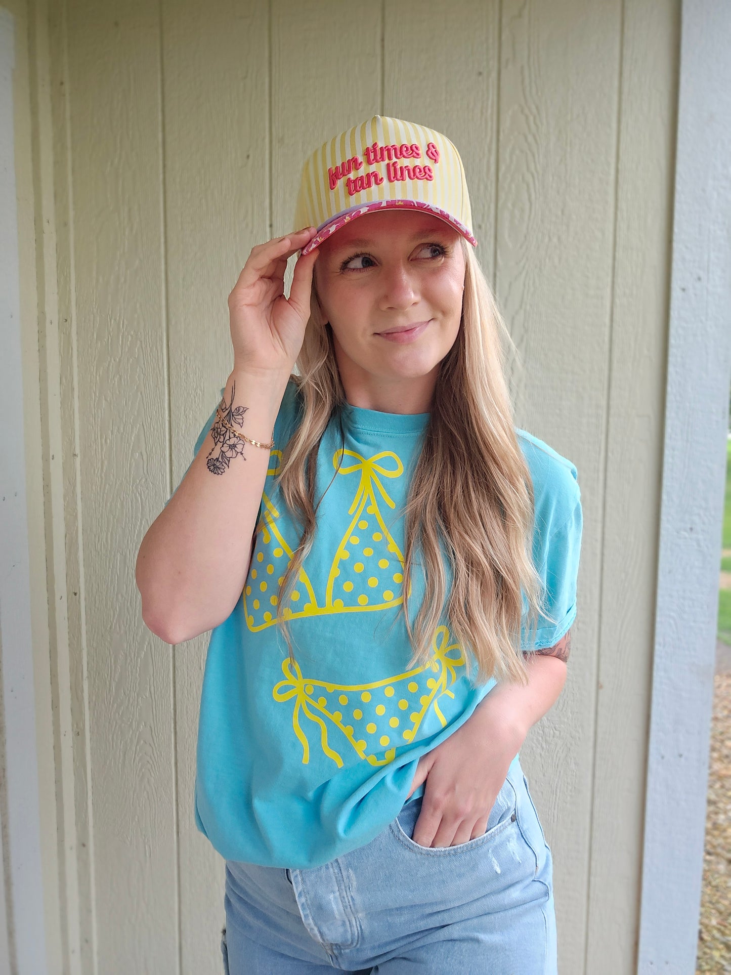 YELLOW POLKA DOT BIKINI Lagoon Vintage Wash Tee