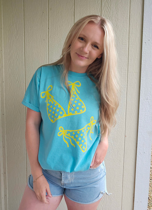 YELLOW POLKA DOT BIKINI Lagoon Vintage Wash Tee
