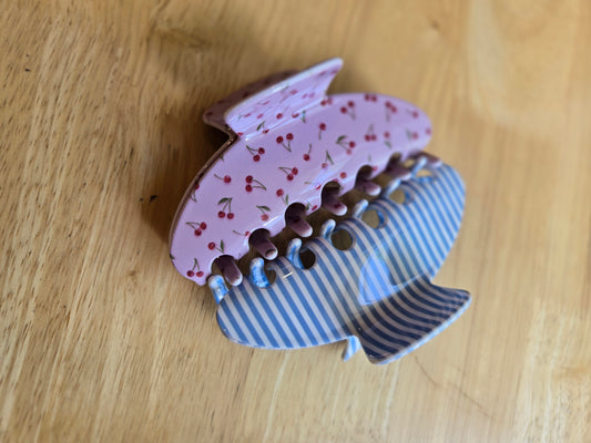 BLUE STRIPED Claw Clip (Medium)